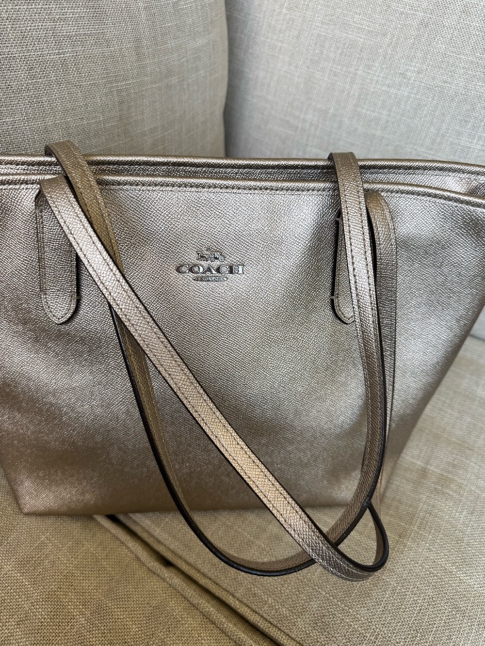 Coach Metallic Rose Gold Tote - Picture 6 of 15